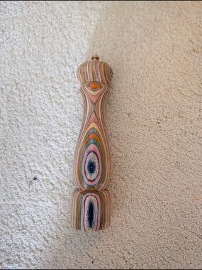 Mr. Dudley Multicolor Layered Wood Hand-Turned Pepper Mill